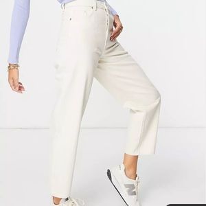& Other Stories Tapered High Waist Jeans Ecru
